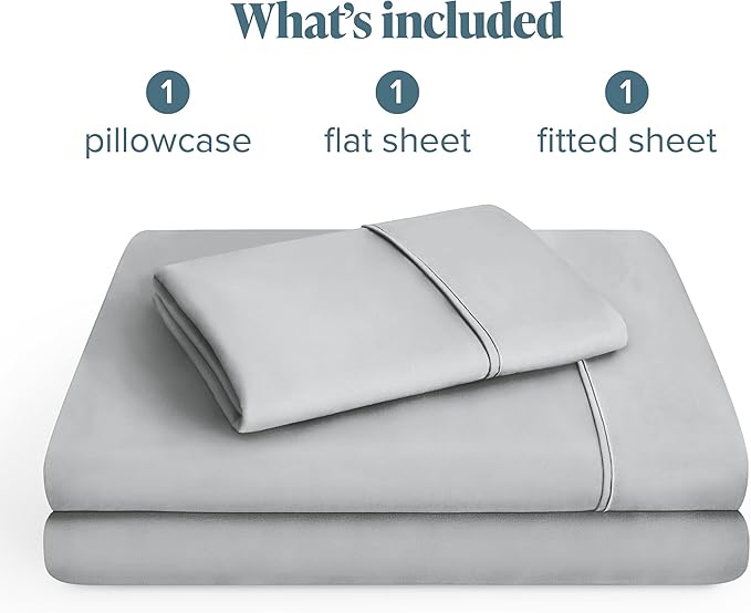 Bare Home Twin XL Sheet Set - 1800 Ultra-Soft Microfiber Twin Extra Long Bed Sheets - Double Brushed - Deep Pockets - Easy Fit - 3 Piece Set - Bedding Sheets & Pillowcases (Twin XL, French Grey)
