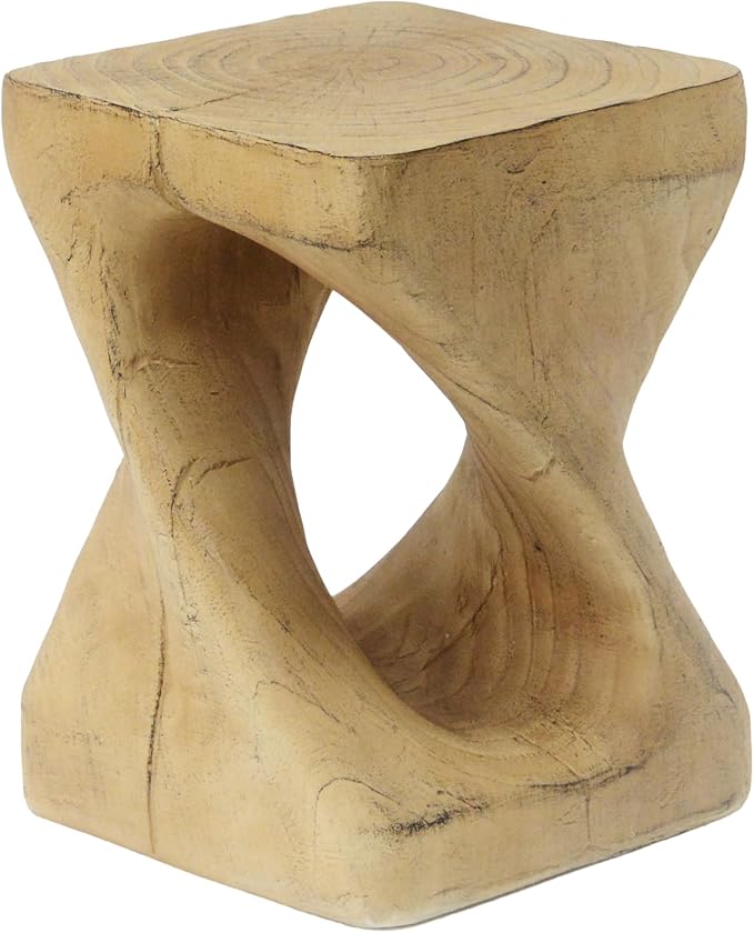 ø11.75'' Small Side Table End Table for Living Room, Modern Retro Farmhouse Countryside Style, Magnesium Oxide Material for Indoor & Outdoor, No Assembly, Wood Grain, Natural
