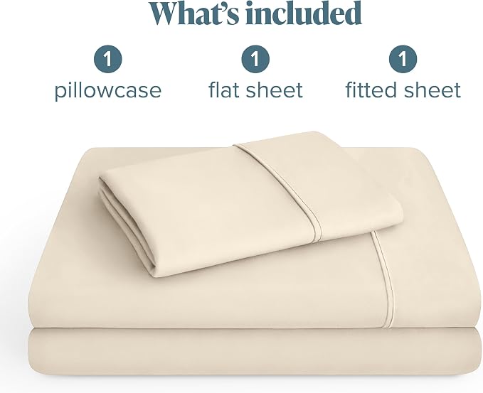 Bare Home Twin XL Sheet Set - 1800 Ultra-Soft Microfiber Twin Extra Long Bed Sheets - Double Brushed - Deep Pockets - Easy Fit - 3 Piece Set - Bedding Sheets & Pillowcases (Twin XL, Sand)