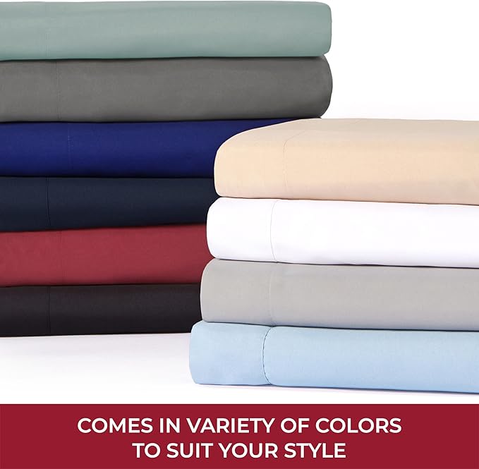 Mellanni RV Short Queen Sheets - 4 PC Iconic Collection Bedding - Hotel Luxury, Extra Soft, Cooling Bed Sheets - Deep Pocket up to 10 inch (RV/Short Queen, Poppy Orange)
