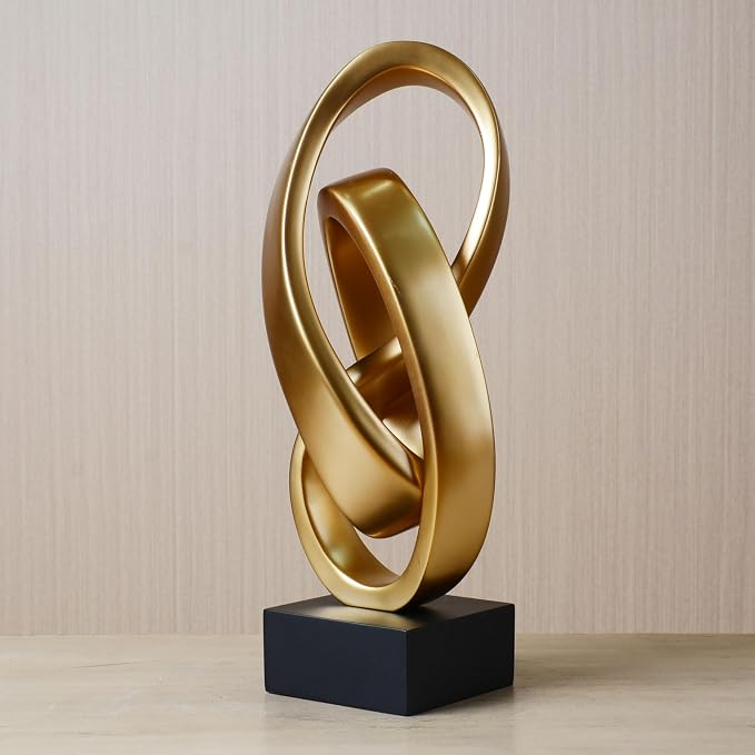 HAUCOZE Abstract Sculpture Statue Modern Art Decor Table Centerpiece Ornament Home Figurine Gift for Desktop Bookshelf Polyresin 17.0 Inch