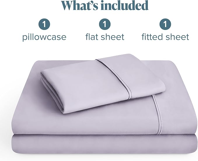 Bare Home Twin XL Sheet Set - 1800 Ultra-Soft Microfiber Twin Extra Long Bed Sheets - Double Brushed - Deep Pockets - Easy Fit - 3 Piece Set - Bedding Sheets & Pillowcases (Twin XL, Light Lavender)