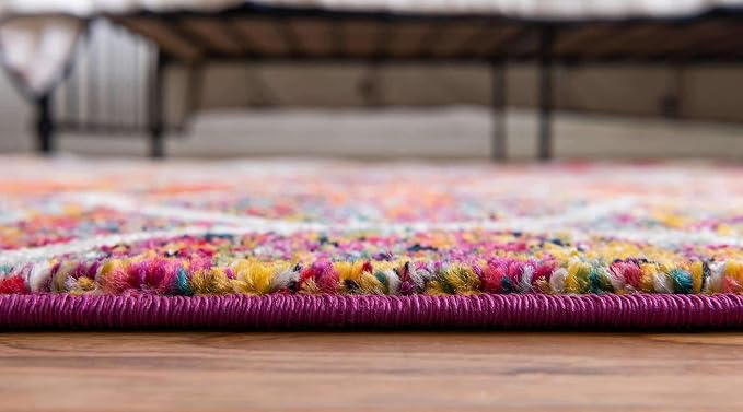 Unique Loom Trellis Frieze Collection Area Rug - Rounded (7' 10" x 10' Oval, Multi/ Black)