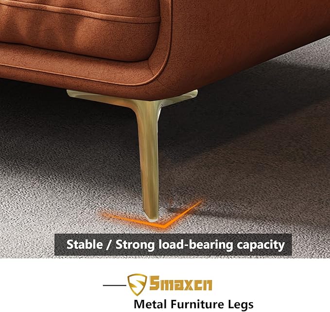 7 inch /18cm Brushed Gold Metal Furniture Legs Set of 4, Modern Style Furniture Legs, DIY Replacement for TV Stand, Sofa, Chair, Cabinet Cupboard