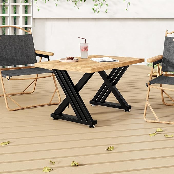 Metal Coffee Table Legs 18" H x 18" W Furniture Desk Bench Dining Table Base with Adjustable Feet Z Shape Set of 2 Black
