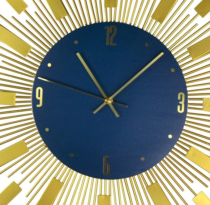 Large 27" Inch Gold Sunburst Wall Clock
