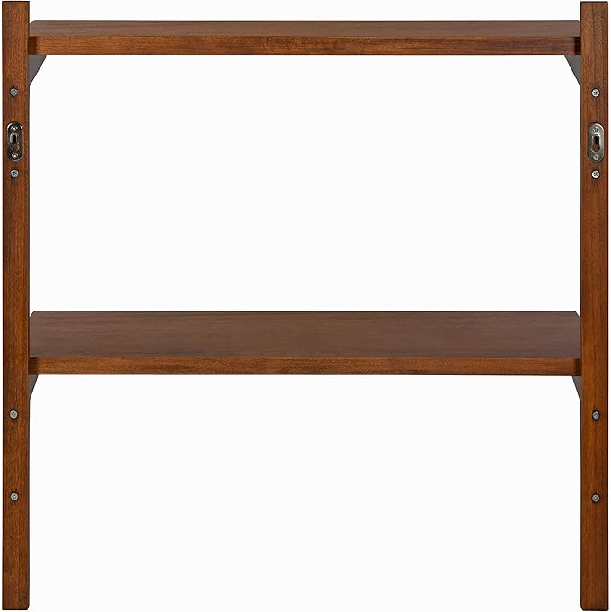 Kate and Laurel Meridien Mid-Century Wall Shelves, 24" x 8" x 24", Walnut, Transitional Wall Decor and Storage