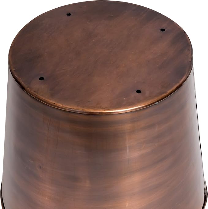 H Potter Large Outdoor Planter Tall Planter with Tray Indoor Copper Flower Pot Decorative Weather Resistant Garden Urn Deck Patio Plants Herbs Flowers Entryway Hallway Porch
