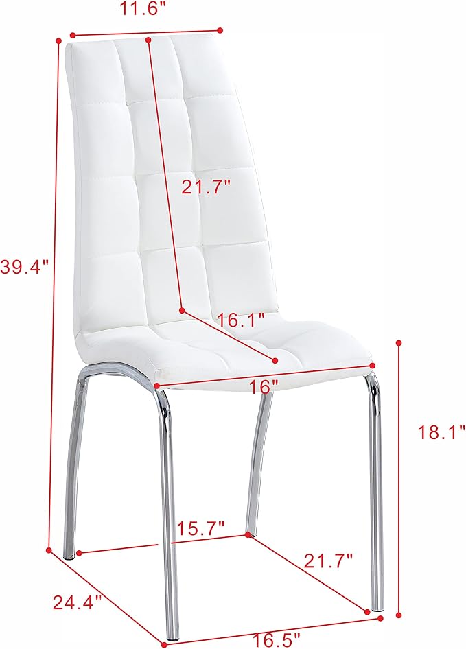 AF ARTISAN FURNITURE White Round MDF-Metal Dining Table Set for 4, 31.5" Round Tulip Table Kitchen Dining Table with 4 PU Chairs for Office Living Room Small Space Patio Balcony