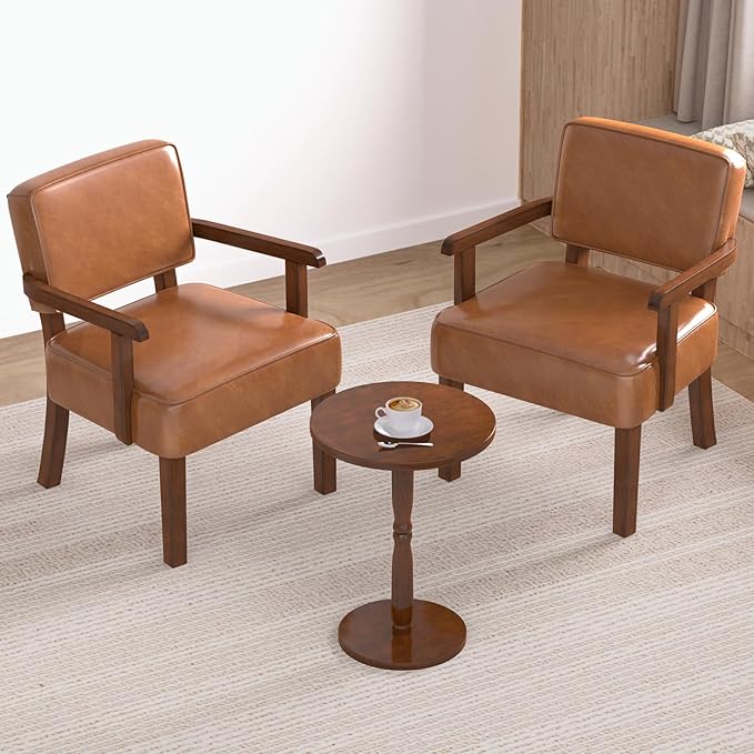 FAGAGA Accent Chair, PU Leather Living Room Chairs Oversize with Soft Seat and Armrests for Living Room Dinning Room Bedroom Reading Room Waiting Room