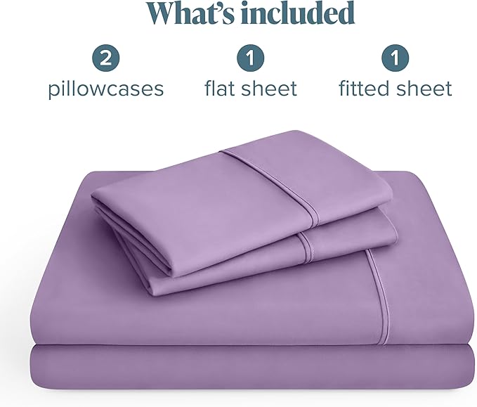 Bare Home Queen Sheet Set - 1800 Ultra-Soft Microfiber Queen Bed Sheets - Double Brushed - Deep Pockets - Easy Fit - 4 Piece Set - Bedding Sheets & Pillowcases (Queen, Lavender)