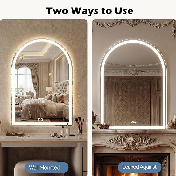 NEWBULIG Wall Mirror, Bathroom Mirror for Over Sink, Matte Metal Framed Vanity Mirror, Wall Decor for Bedroom, Tempered Glass