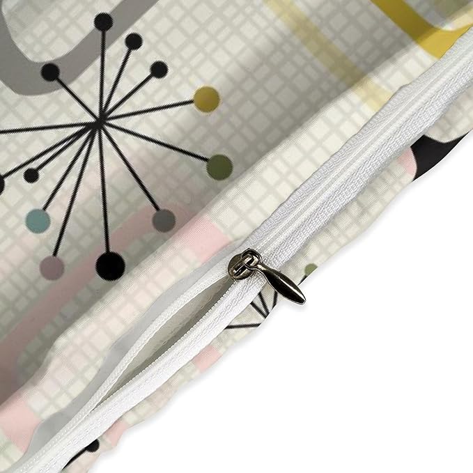 Modern Geometric Bedding Set,Retro Mid Century Colorful Diamond Abstract Geometric Vintage 60s 70s Pattern Comforter Set with Pillowcase for Bedroom Bed Decor,Full 79"x90"