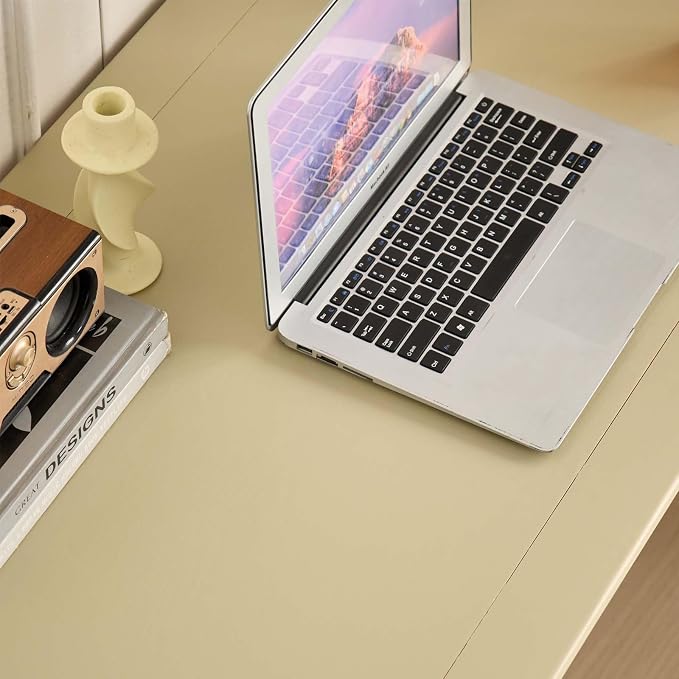 ADORZ Writing Desk with Drawers, 47 Inch French Country Desk Solid Wood Writing Desk for Home Office, Study Workspace or Bedroom (Off-White, 47 inches)
