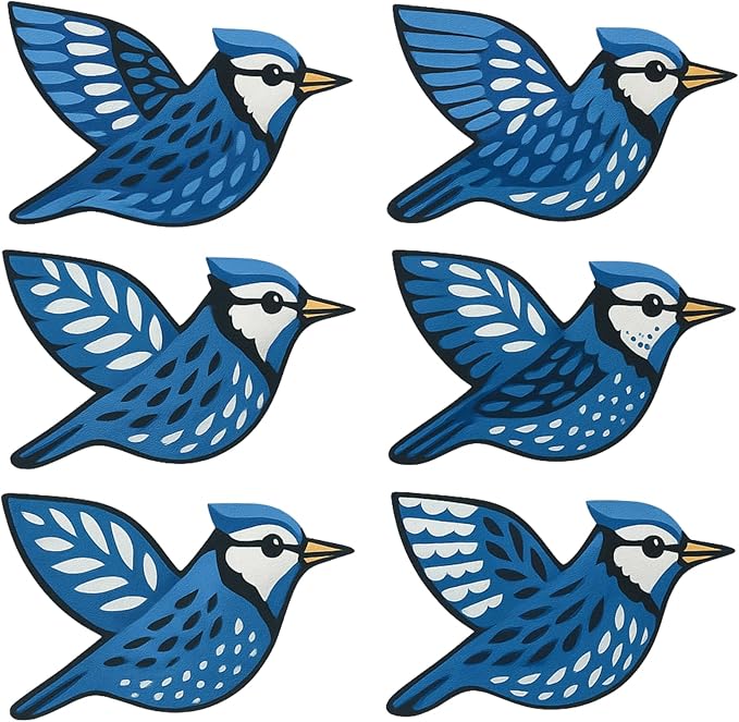 ARTINRENAISS Wooden Flying Birds Wall Decor, Scandinavian Rustic Wall Art Set Housewarming Gifts, 6 Pack Boho Birds Hanging Sign for Living Room, Bedroom, Kitchen