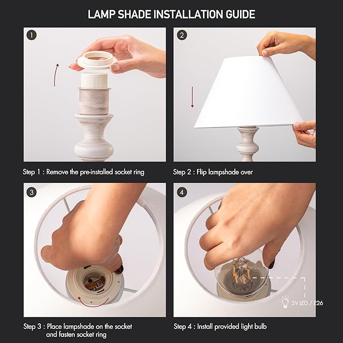 O'Bright Ember Rechargeable Table Lamp (Whitewashed_Baluster)