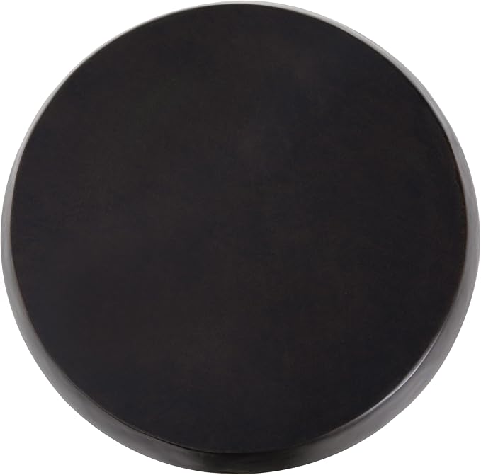ø15.75'' Faux Concrete Cement Round Side Table End Table, Modern Contemporary Minimalist Retro Style, MGO Material for Indoor & Outdoor, No Assembly, Simulated Braided Cord, Dark Brown