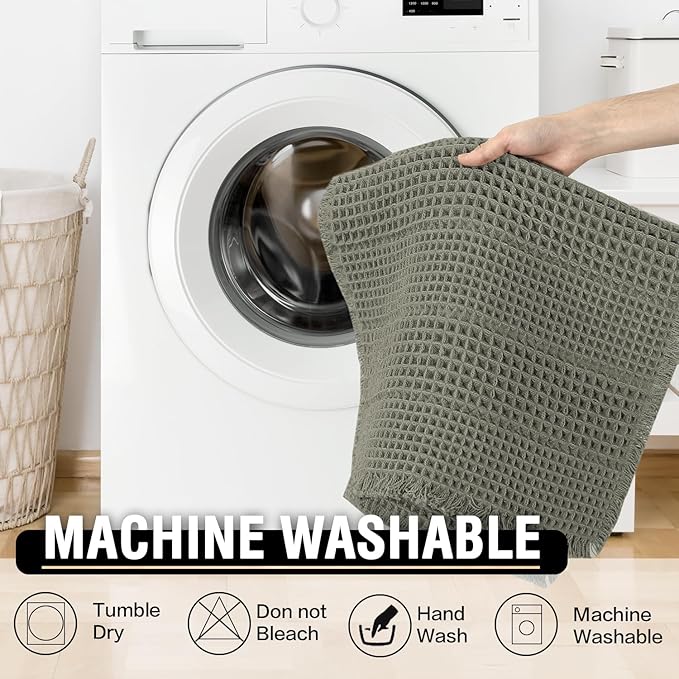 H.VERSAILTEX Upgraded Waffle Bath Mat Super Absorbent Non Slip Bath Rugs for Beside Tub, 20" x 32", Smokey Olive