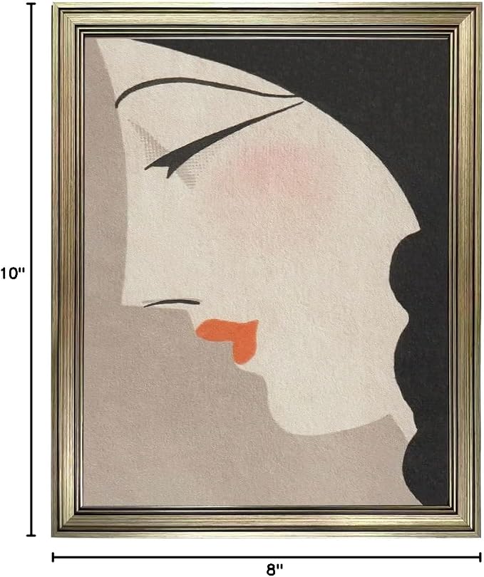 Framed Vintage Japanese Wall Art Woman Portrait Painting Asian Home Decor Girl Room Bathroom Decor
