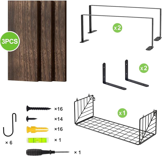 Fixwal Bathroom Floating Shelves Over Toilet Wall Shelves Set with Towel Storage Rack for Bathroom Organization & Wall Decor(Brown)