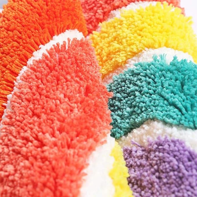 UKELER Bath Rug for Bathroom Non Slip Absorbent Bath Mat Washable Entrance Rug Door Mat Colorful Rainbow Area Rugs for Kids Playroom Nursery Decor 31.5''x19.7''