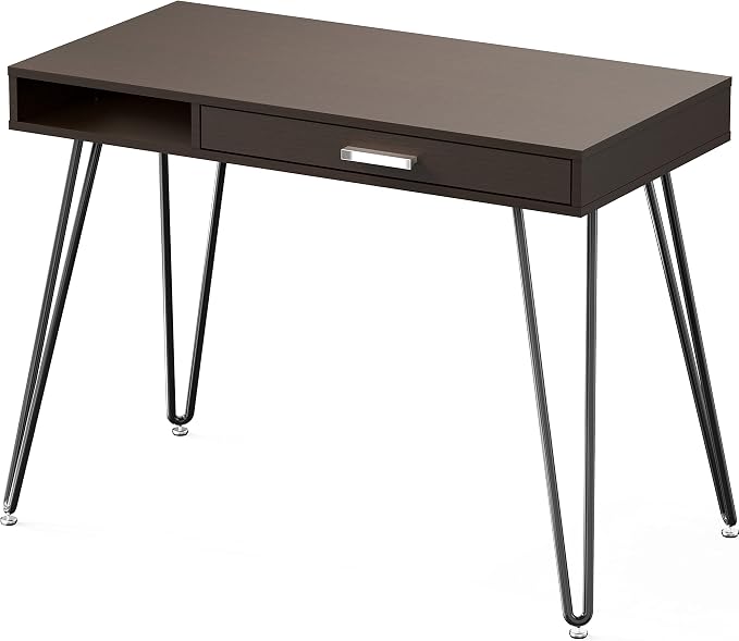 SHW Home Office Computer Hairpin Leg Desk with Drawer
