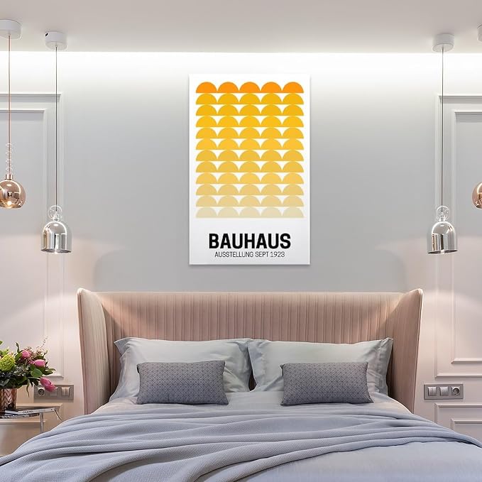 FideMm Bauhaus Vintage Poster,yellow Abstract Retro Art,Bauhaus Wall Art Poster for Room Aesthetics Canvas Wall Art Poster And Print Unframe-style 24x36inch(60x90cm)