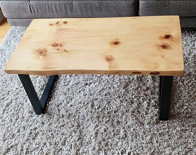 Metal Coffee Table Leg 16” Height Industrial Rectangle Legs, Metal Bench Legs for Table Mid-Century Modern Design, Set of 2