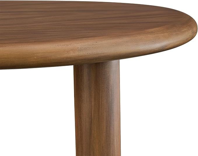 Modway Vetra Kidney-Shaped Free Coffee Table in Walnut Wood Grain – Funky Mid-Century Modern Cloud Center Table for Living Room