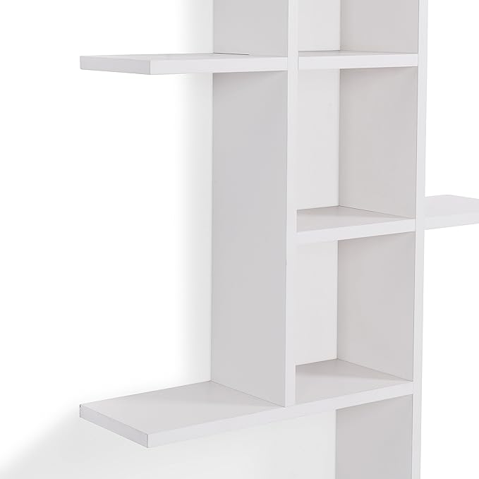 Danya B. Cantilever Cubby Decorative Modern Wall Mount Shelf – Horizontal or Vertical (White)