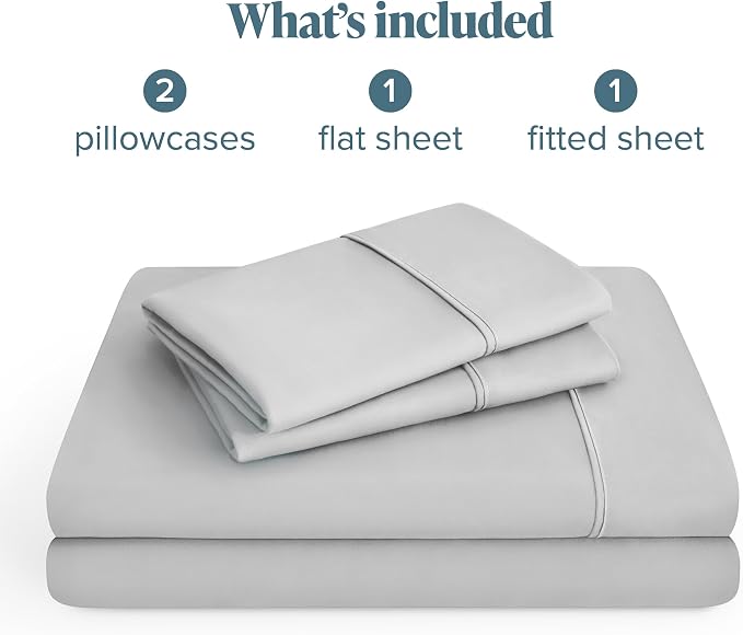 Bare Home Full XL Sheet Set - 1800 Ultra-Soft Microfiber Full Extra Long Bed Sheets - Double Brushed - Deep Pockets - Easy Fit - 4 Piece Set - Bedding Sheets & Pillowcases (Full XL, Cloud Grey)