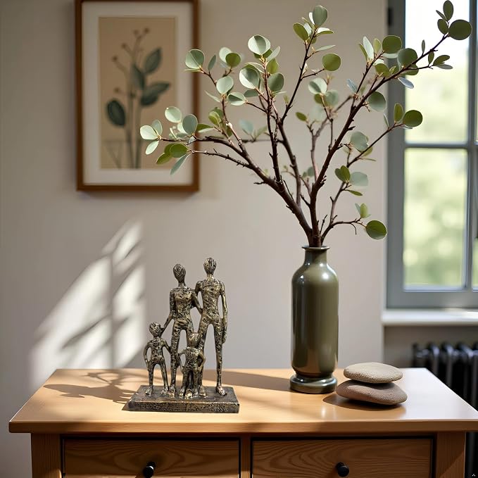 Lescafita Abstract Family Sculpture Resin Figurine – Modern, Meaningful Home Decor Statue, Family Bond Artwork for Living Room Shelf