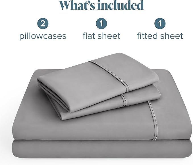Bare Home King Sheet Set - 1800 Ultra-Soft Microfiber King Bed Sheets - Double Brushed - Deep Pockets - Easy Fit - 4 Piece Set - Bedding Sheets & Pillowcases (King, Light Grey)