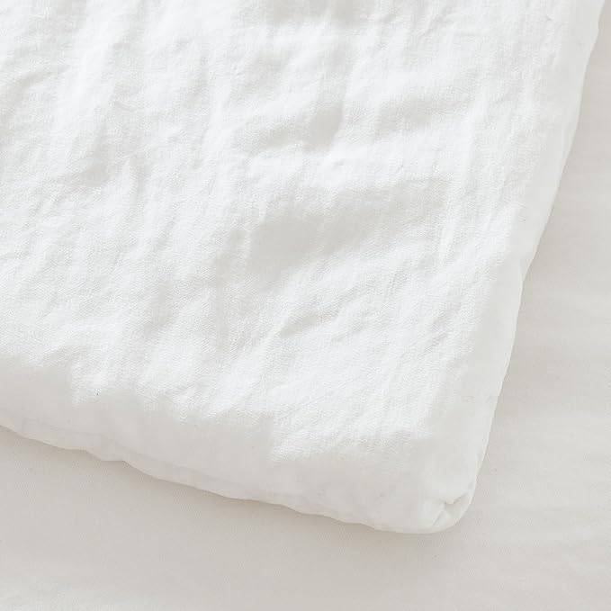 WRENSONGE Full Size Comforter Sets - 3 Pieces Prewashed White Comforter Soft Lightweight for All Seasons,Fluffy Down Alternative Comforter Full Size with 2 Pillow Shams