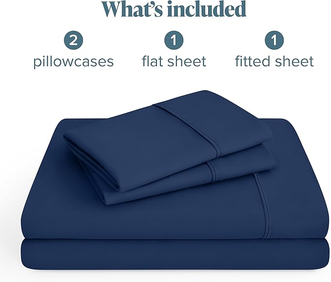 Bare Home King Sheet Set - 1800 Ultra-Soft Microfiber King Bed Sheets - Double Brushed - Deep Pockets - Easy Fit - 4 Piece Set - Bedding Sheets & Pillowcases (King, Dark Blue)