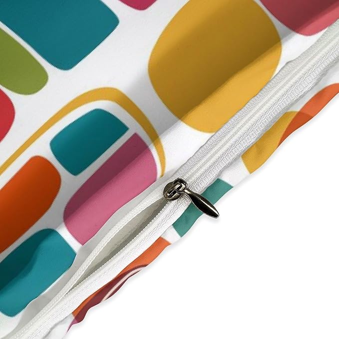 Mid Century Modern Bedding Set,Retro Geometric Colorful Diamond Abstract Geometric Vintage 60s 70s Pattern Comforter Set with Pillowcase for Bedroom Bed Decor,Full 79"x90"
