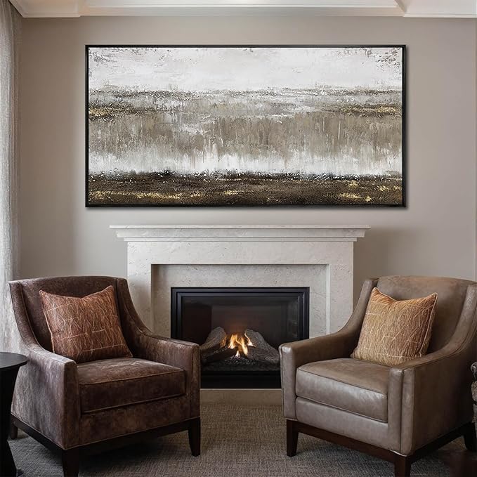 Artexist Textured Canvas Wall Art Black and Grey Photo Print Modern Wall Decor 24"x48" Picture for Bedroom Kitchen Artwork for Office