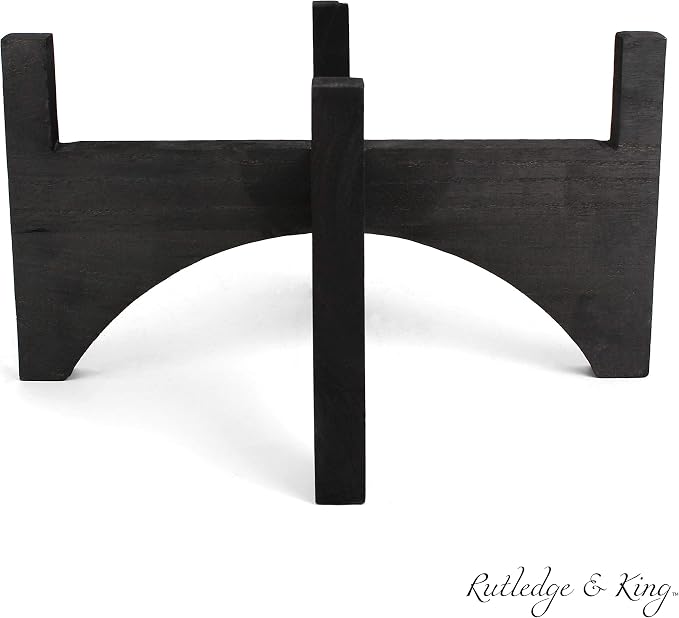 Rutledge & King Mid Century Plant Stand - Modern Plant Stand - Indoor Plant Stand - Wooden Plant Stand - Plant Holder (Large, Ashcroft/Black)