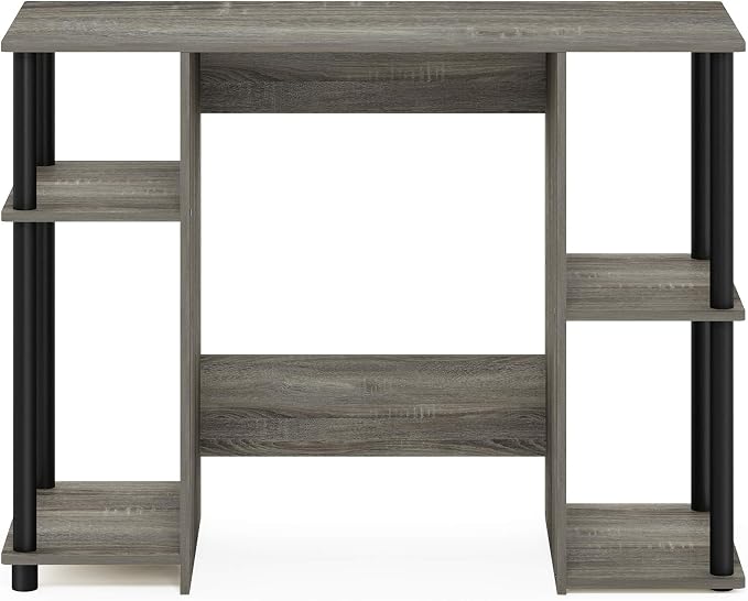 Furinno Jaya Computer Study Desk With Open Storage, French Oak Grey/Black