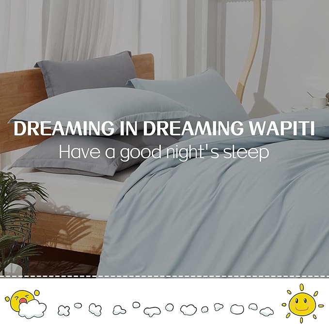 Dreaming Wapiti Duvet Cover King,Washed Microfiber Cornflower Blue King Size Duvet Cover Set,Solid Color - Soft and Breathable with Zipper Closure & Corner Ties (Cornflower Blue, King)