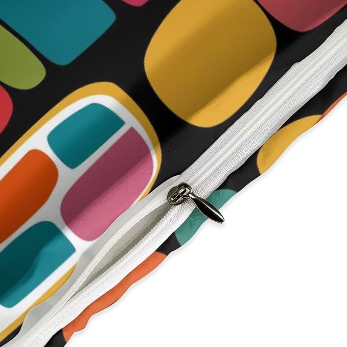 Modern Geometric Bedding Set,Retro Mid Century Colorful Diamond Abstract Geometric Vintage 60s 70s Pattern Comforter Set with Pillowcase for Bedroom Bed Decor,Queen 90"x90"