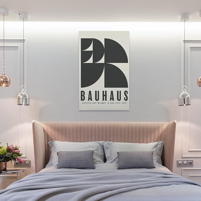 FideMm Bauhaus Poster, Exhibition Wall Art,Mid-century Modern,Abstract Retro Art,Vector Wall Art Poster for Room Aesthetics Canvas Wall Art Poster And Print Unframe-style 20x30inch(50x75cm)