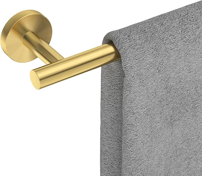 USHOWER Light Gold Towel Bar, 22-Inch Towel Racks for Bathroom Wall-Mounted, SUS304 Stainless Steel Towel Rod (Total Length 24-Inch)