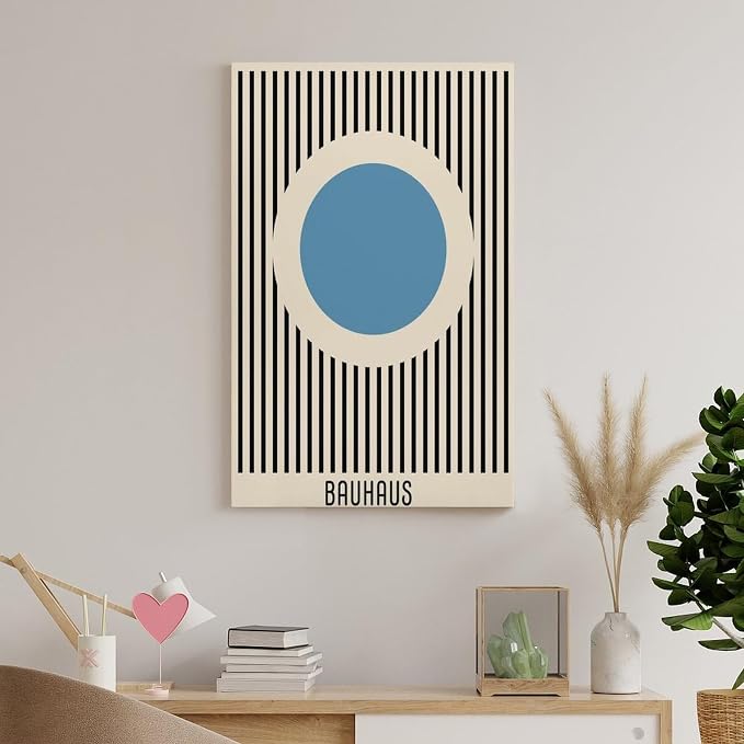 IKehu Bauhaus Exhibition Poster Mid Century Modern Bauhaus Print Minimalist Print,Room Aesthetics Poster for Room Aesthetics Canvas Wall Art Poster And Print Frame-style-26 24x36inch(60x90cm)