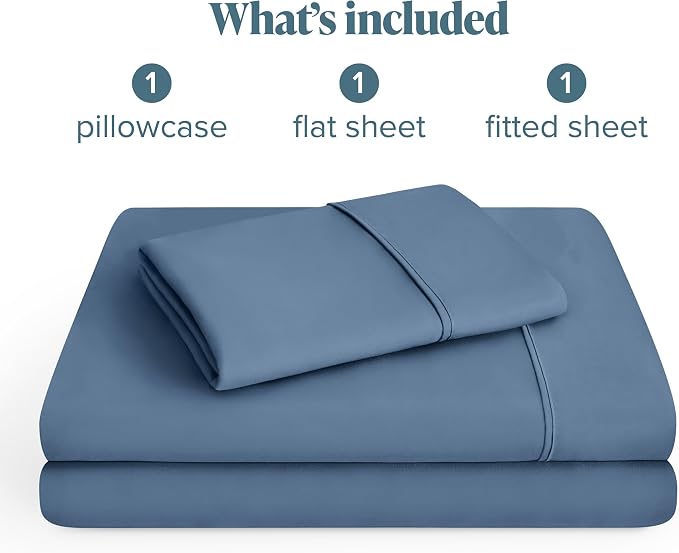 Bare Home Twin XL Sheet Set - 1800 Ultra-Soft Microfiber Twin Extra Long Bed Sheets - Double Brushed - Deep Pockets - Easy Fit - 3 Piece Set - Bedding Sheets & Pillowcases (Twin XL, Coronet Blue)