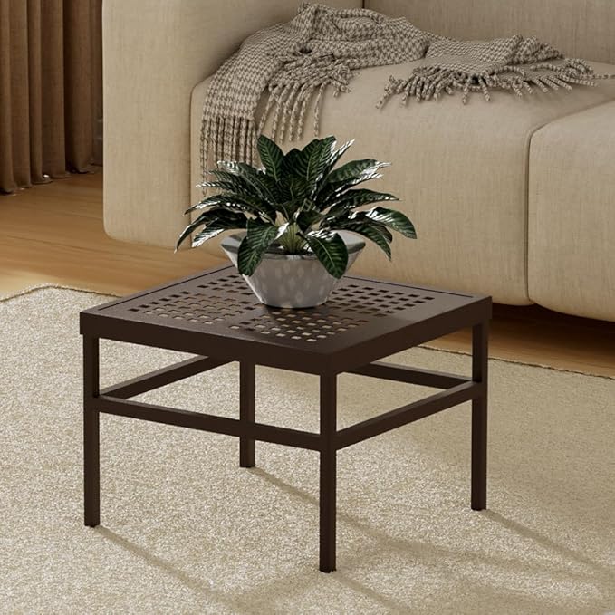 Plant Stand - Indoor/Outdoor Extra-Sturdy Aluminum Plant Stand – Ideal for Patios, Gardens, Living Room Decoration(Brown)