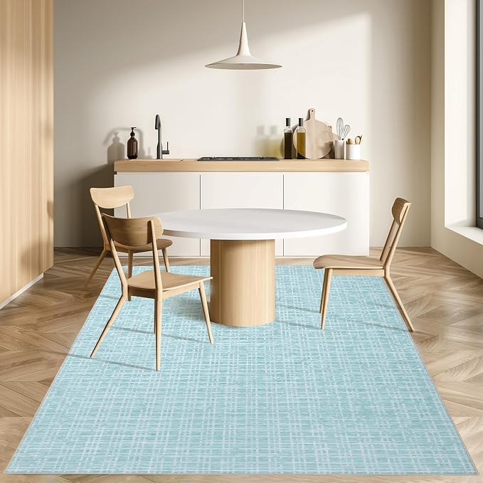 Washable Rugs 10x13 Rug for Living Room Modern Bedroom Rug Aesthetic Green Large Area Rug Non Slip Throw Rugs Soft Low Pile Stain Resistant Carpet for Dining Room 10'x13' Mint Green
