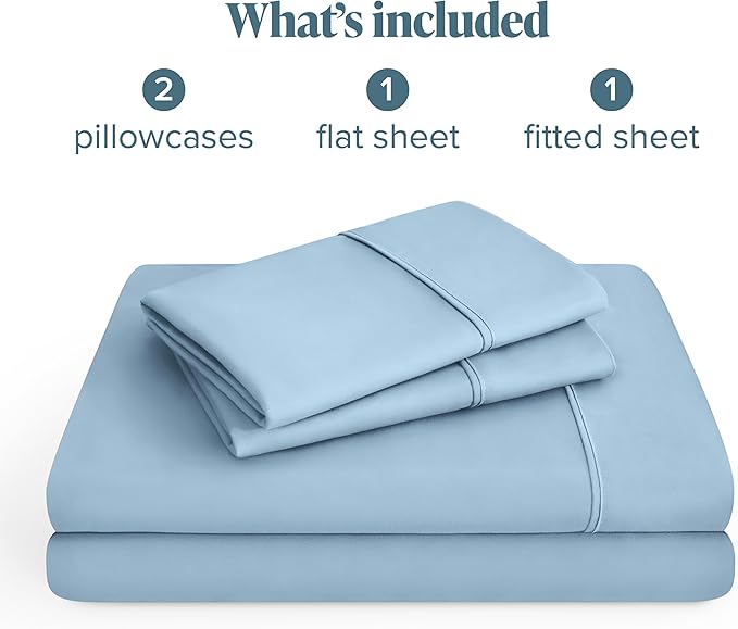 Bare Home California King Sheet Set - 1800 Ultra-Soft Microfiber Cal King Bed Sheets - Double Brushed - Deep Pockets - Easy Fit - 4 Piece Set - Bed Sheets (California King, Light Blue)