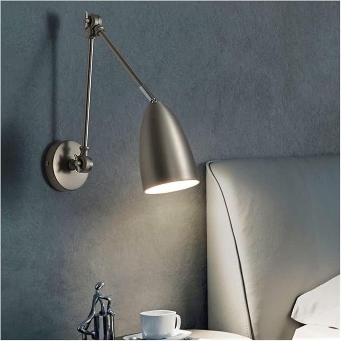 Adjustable Swing Arm Wall Sconce Reading Lamp, Retro Industrial Wall Mounted Lamp,Pendant Lighting Ceiling