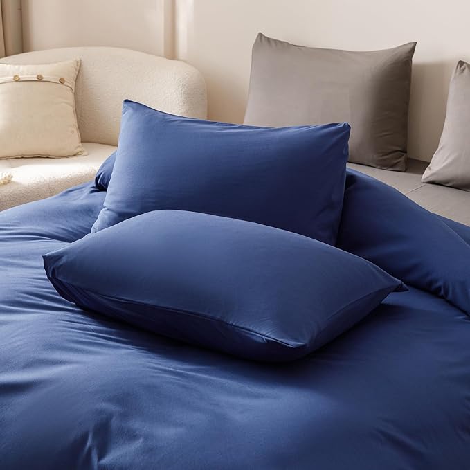 Pureant Royal Blue Comforter Sets California King Bright Blue Bedding Comforters Cal King Women Men Solid Color Quilts Soft Moden Dark Color Blankets Adults Teens Elegant Luxurious Bedding Breathable